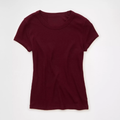 Maroon Slim Crew Neck Waffle Stretch Short Sleeve T-Shirt